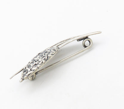 925 Sterling Silver  Vintage Shiny Smooth Floral Motif Brooch Pin  BP6431