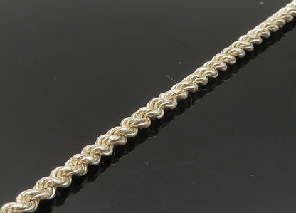 925 Sterling Silver  Vintage Shiny Minimalist Rope Twist Chain Necklace NE3407