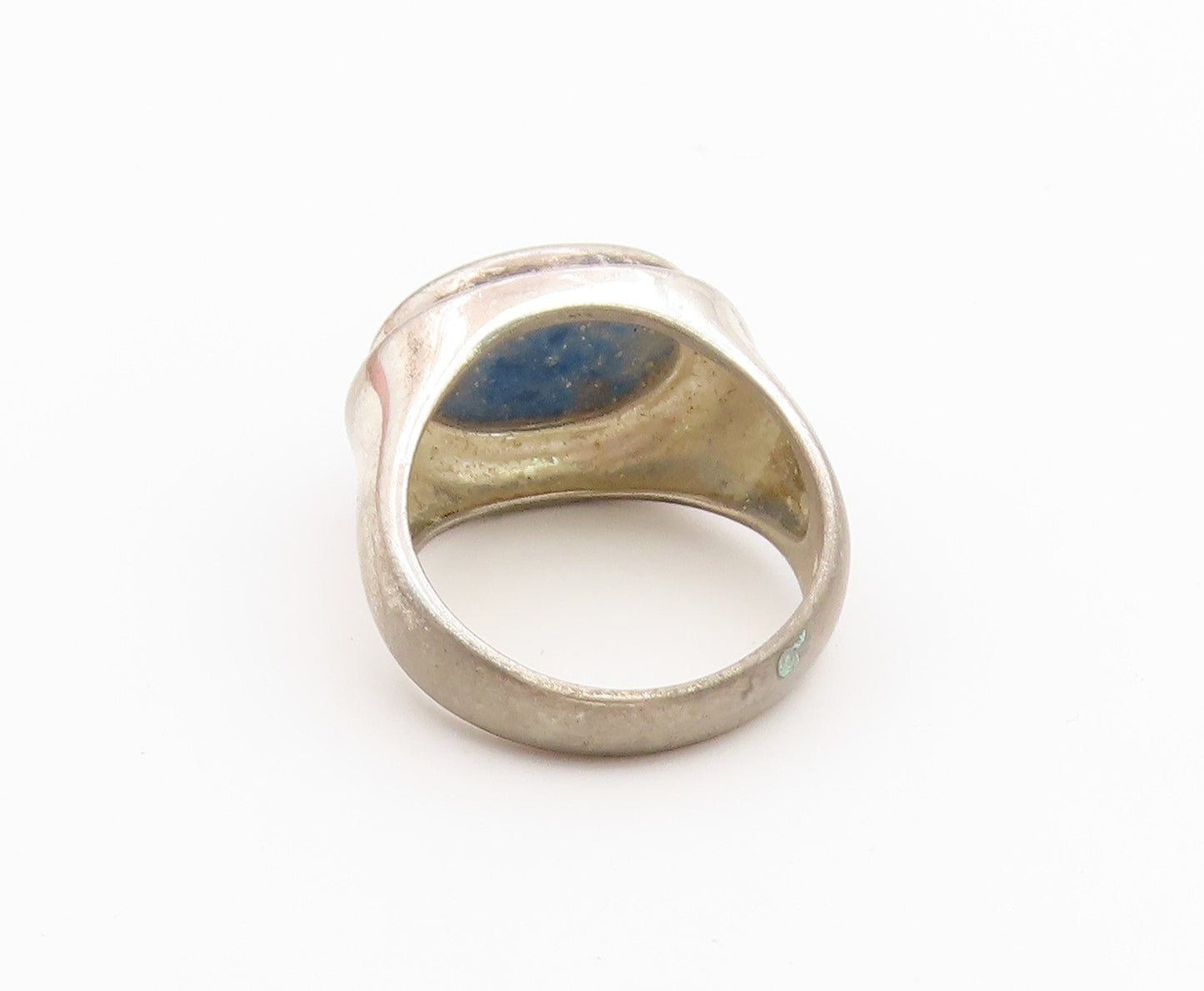925 Sterling Silver Vintage Ring Classic Sodalite Statement Band  Sz 7  RG36857