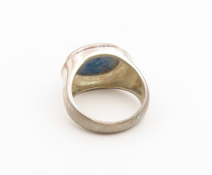 925 Sterling Silver Vintage Ring Classic Sodalite Statement Band  Sz 7  RG36857