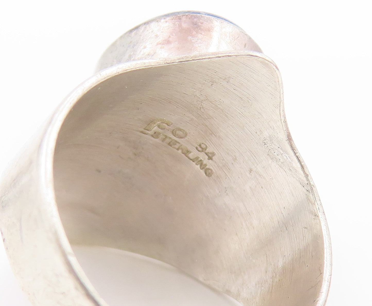 925 Sterling Silver Vintage Ring CAROL FELLEY Lapis lazuli Band  Sz 8.5  RG33969