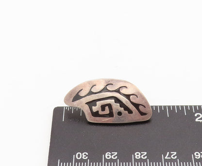 JVA MEXICO 925 Sterling Silver  Vintage Ancient Etched waves Earrings  EG12571
