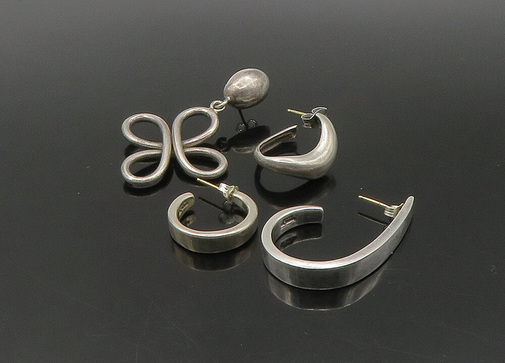 DESIGNER 925 Silver & 14K GOLD  Vintage Shiny Lot Single Earrings  EG11334