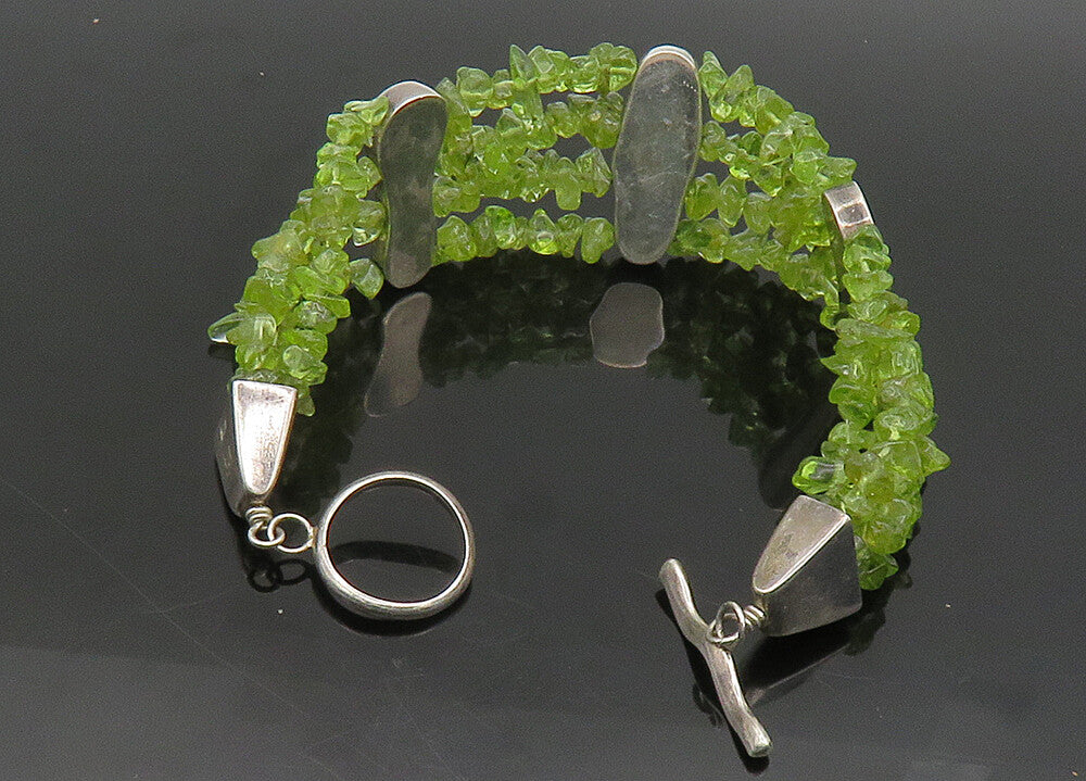 DTR JAY KING 925 Silver  Vintage Peridot Multi Strand Chain Bracelet  BT8008