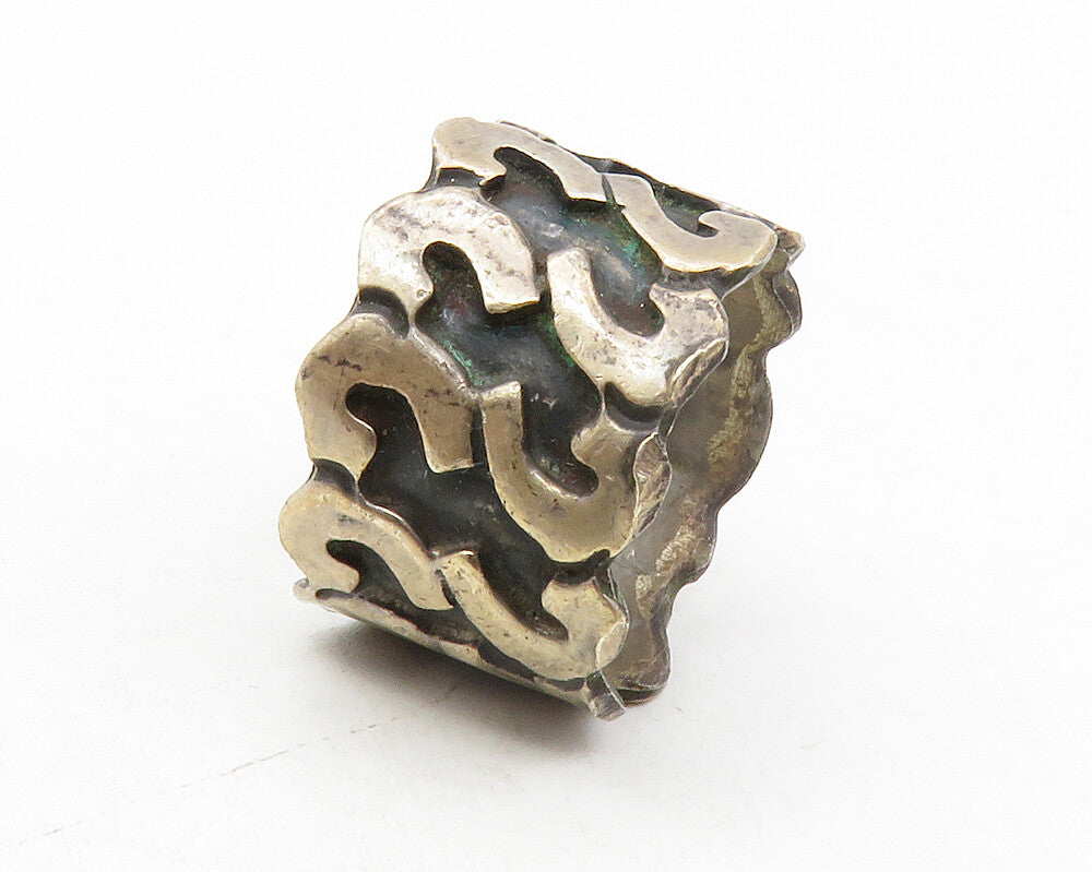 MEXICO 925 Sterling Silver Vintage Oxidized Swirl Pattern Band Ring Sz 6 RG12718