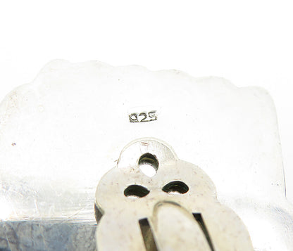 925 Sterling Silver  Vintage Shiny Fluted Design Non Pierce Earrings  EG2216