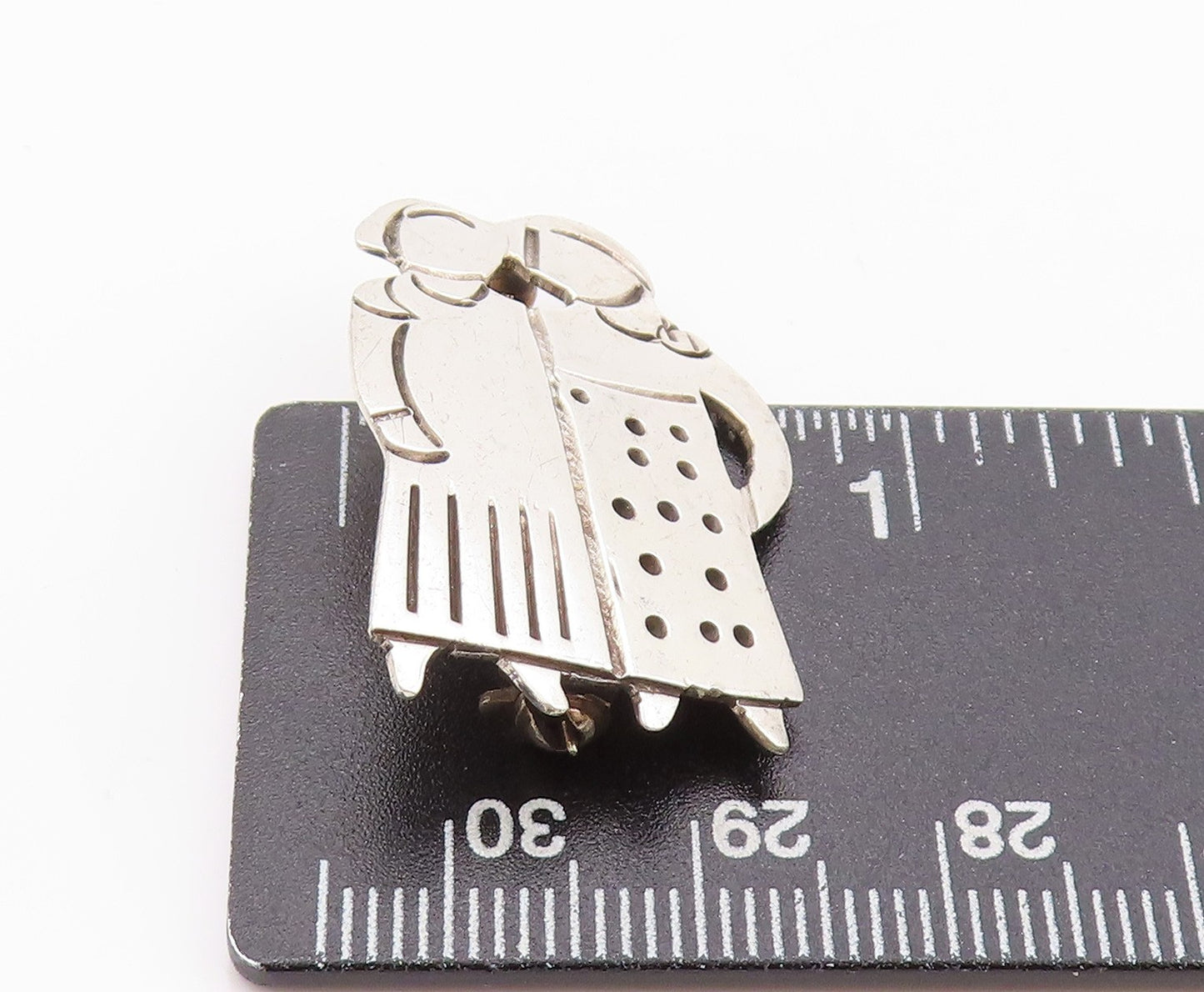 925 Sterling Silver Vintage Brooch Two Girls Hanging Around Best Friends BP11637