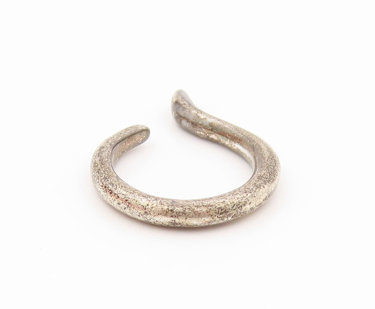 925 Sterling Silver Vintage Ring Dark Tone Designer Open Loop  Sz 5.5  RG31951