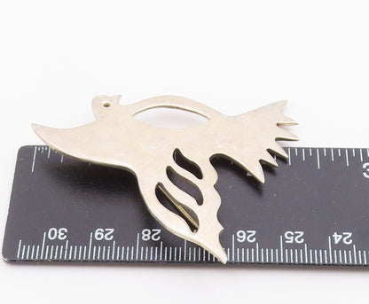 MEXICO 925 Sterling Silver  Vintage Shiny Flying Bird Motif Brooch Pin  BP4629
