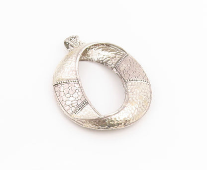 925 Sterling Silver Vintage Pendant Floral Intricate Weaver's Circle  PT25197