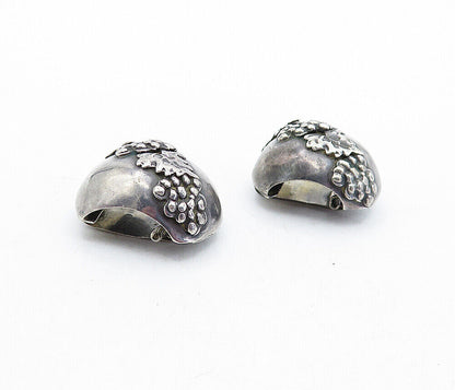 925 Sterling Silver  Vintage Oxidized Grape Vine Non Pierce Earrings  EG2344