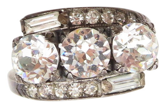 925 Sterling Silver Vintage Ring UNCAS Antique Multi Shape CZ Band Sz 9 RG33531