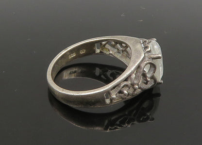 AVON 925 Silver  Vintage Cubic Zirconia Love Heart Band Ring Sz 8  RG22971