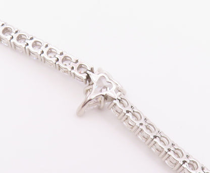 925 Sterling Silver Vintage Bracelet Heart Cut CZ Main Stone & CZ Band  BT10203
