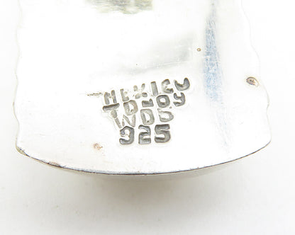 MEXICO 925 Silver   Vintage Shiny Hollow Fluted Non Pierce Earrings  EG5742