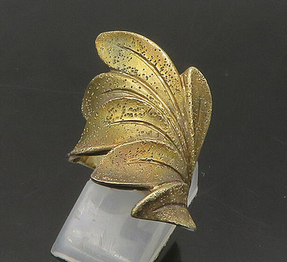 JACMEL 925 Sterling Silver  Vintage Floral Leaves Band Ring Sz 6.5  RG22094
