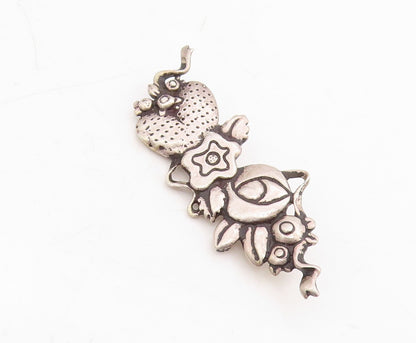 925 Sterling Silver Vintage Brooch Designer Brutalist Collage Cutout  BP11487