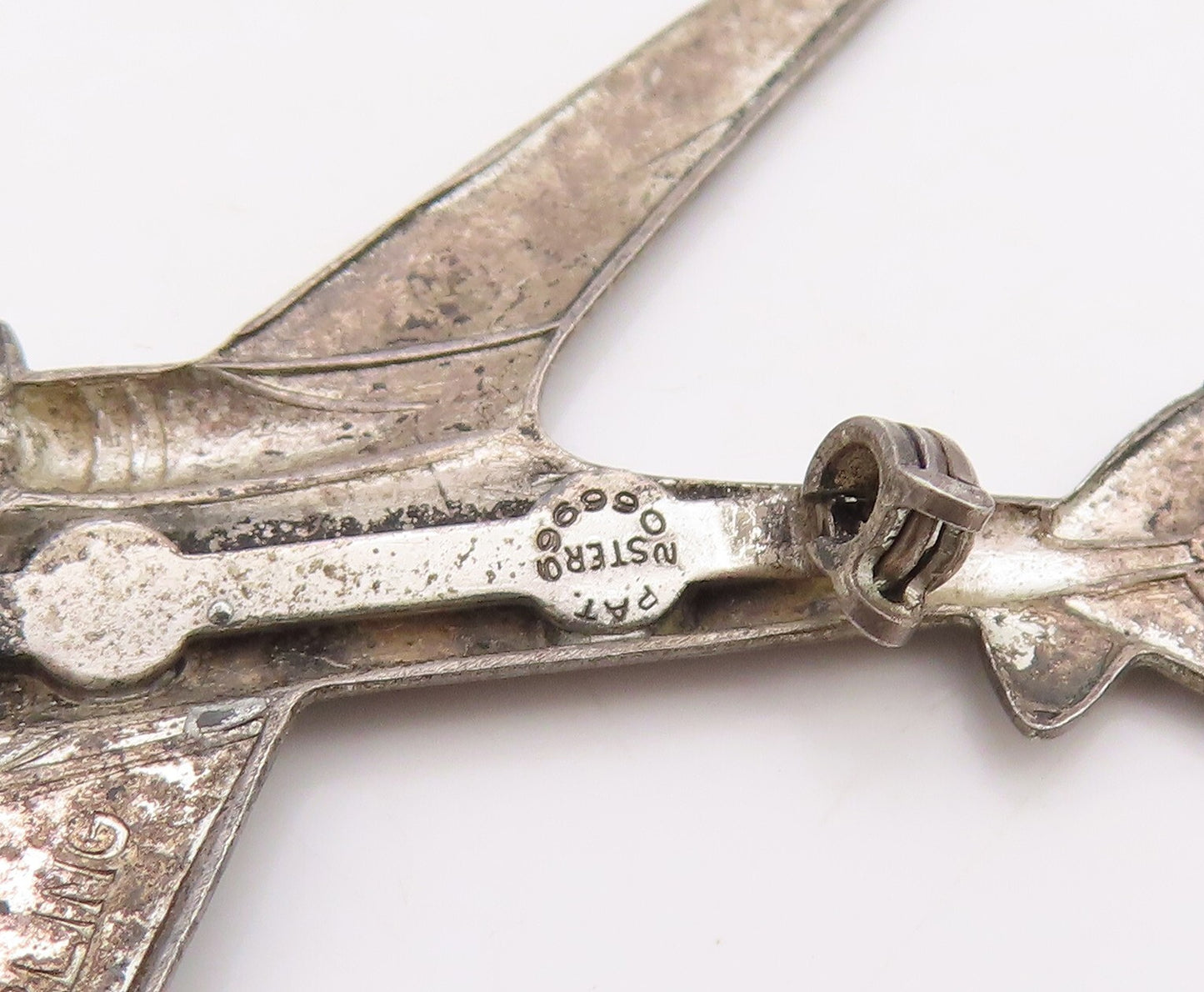 925 Sterling Silver Vintage Brooch Pin Solid Cutout Mini Aeroplan  BP11243