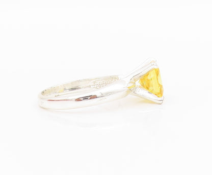 925 Sterling Silver Vintage Ring Minimalist Square Cut CZ  Sz 7.5  RG33225