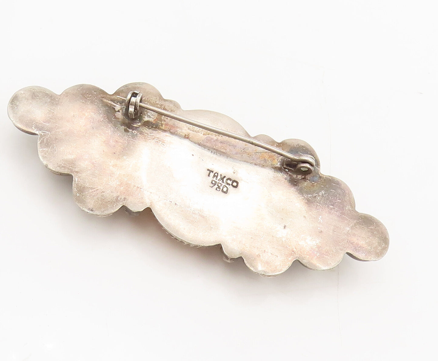 TAXCO 925 Sterling Silver  Vintage Antique Citrine Beaded Brooch Pin  BP10393