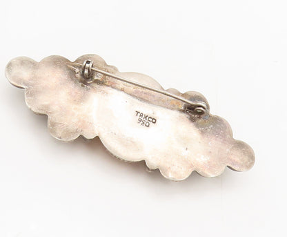 TAXCO 925 Sterling Silver  Vintage Antique Citrine Beaded Brooch Pin  BP10393