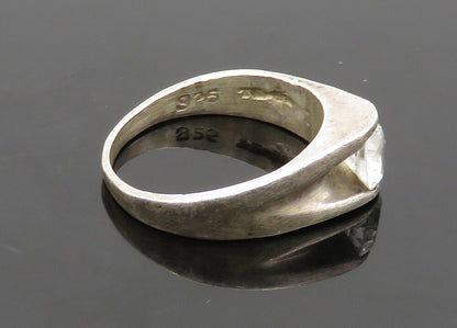 MEXICO 925 Silver  Vintage Cubic Zirconia Dome Solitaire Ring Sz 7  RG21022