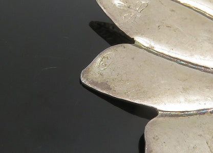 DESIGNER 925 Sterling Silver  Vintage Shiny Etched Floral Leaf Pendant PT19144