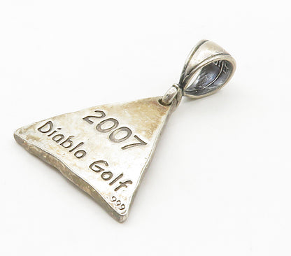 925 Sterling Silver  Diablo Gold 2007 Friends 2 Tone Hammered Pendant  PT11810