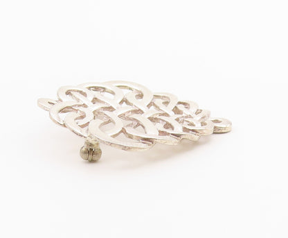 MMA 925 Sterling Silver  Vintage Shiny Open Knot Design Brooch Pin  BP7973