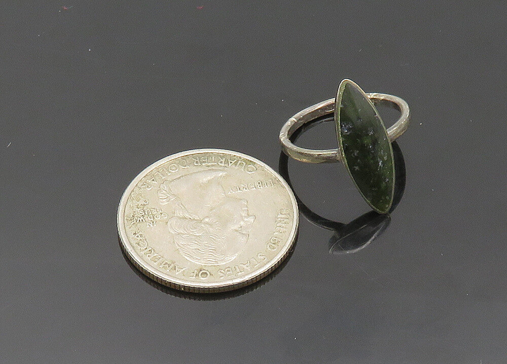 925 Sterling Silver  Vintage Obsidian Smooth Cocktail Ring Sz 5  RG20655