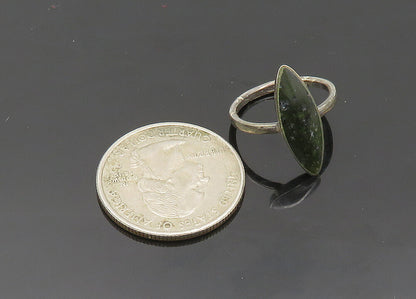 925 Sterling Silver  Vintage Obsidian Smooth Cocktail Ring Sz 5  RG20655