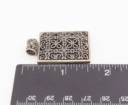 925 Sterling Silver Vintage Pendant Intricate Openwork Floral Locket  PT25654