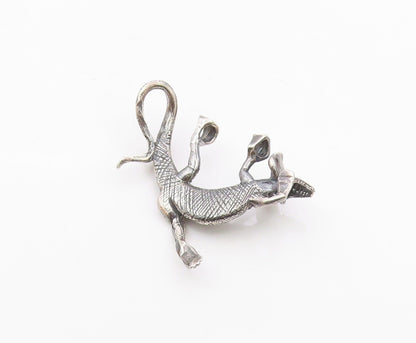 925 Sterling Silver Vintage Frilled Neck Lizard Animal Motif Pendant PT18160