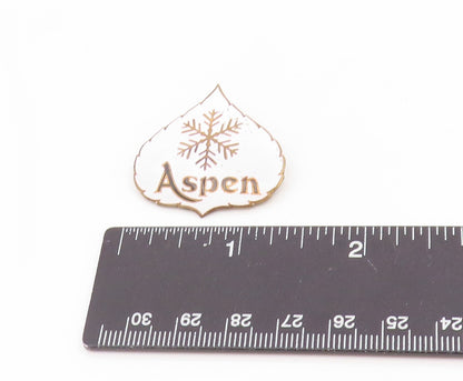 925 Sterling Silver Vintage Brooch Pin Gold Plated Enamel Aspen Leaf  BP12409