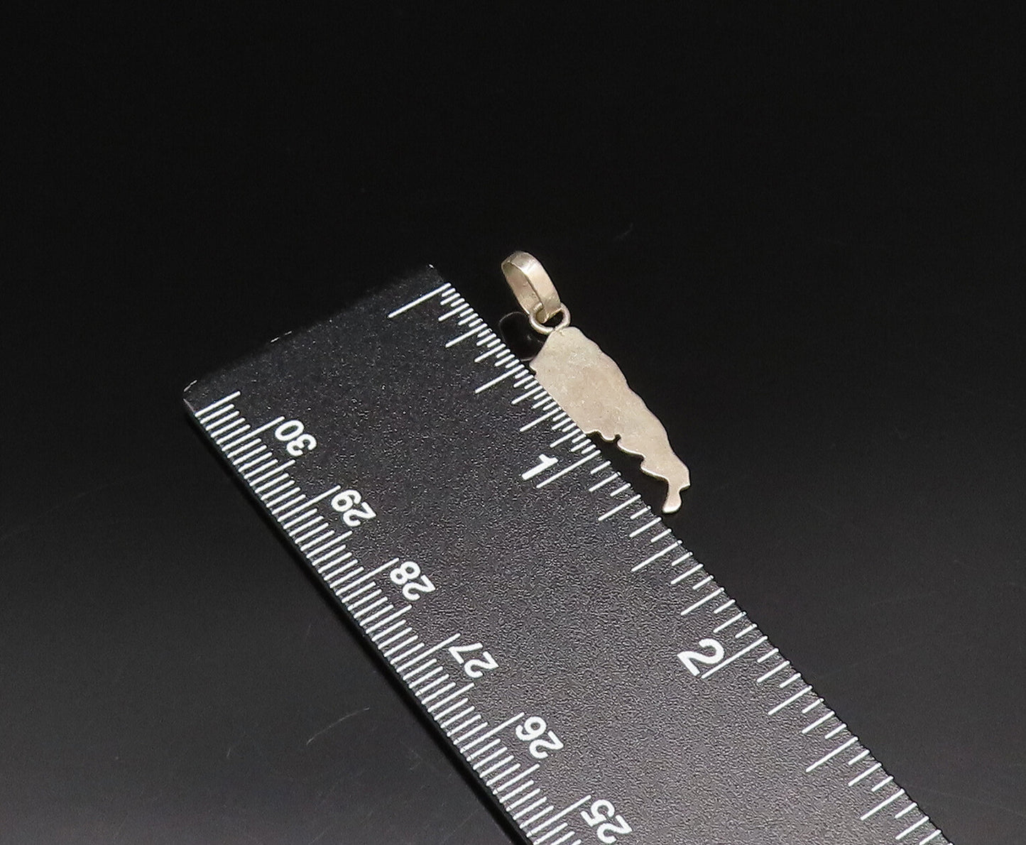 925 Sterling Silver  Vintage Minimalist Map Motif Drop Pendant  PT21293