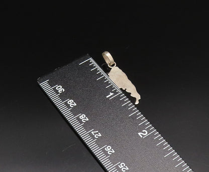 925 Sterling Silver  Vintage Minimalist Map Motif Drop Pendant  PT21293