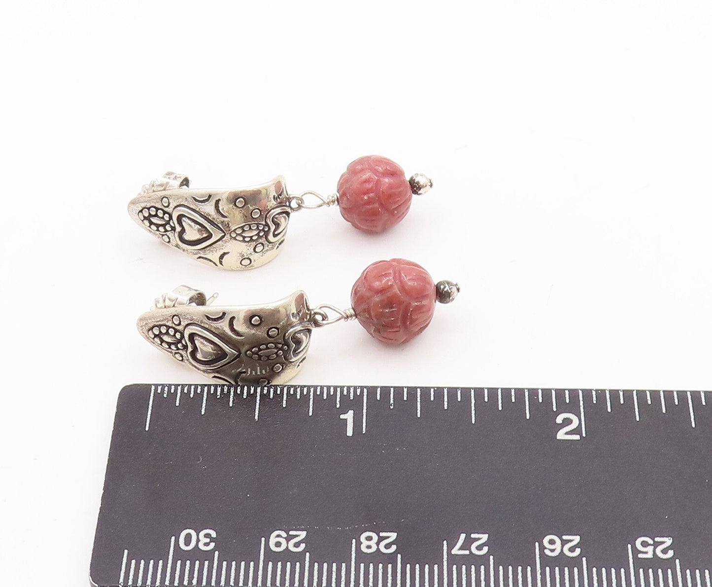 925 Sterling Silver Vintage Earrings CAROLYN POLLACK Dangling Gemstone  EG13116