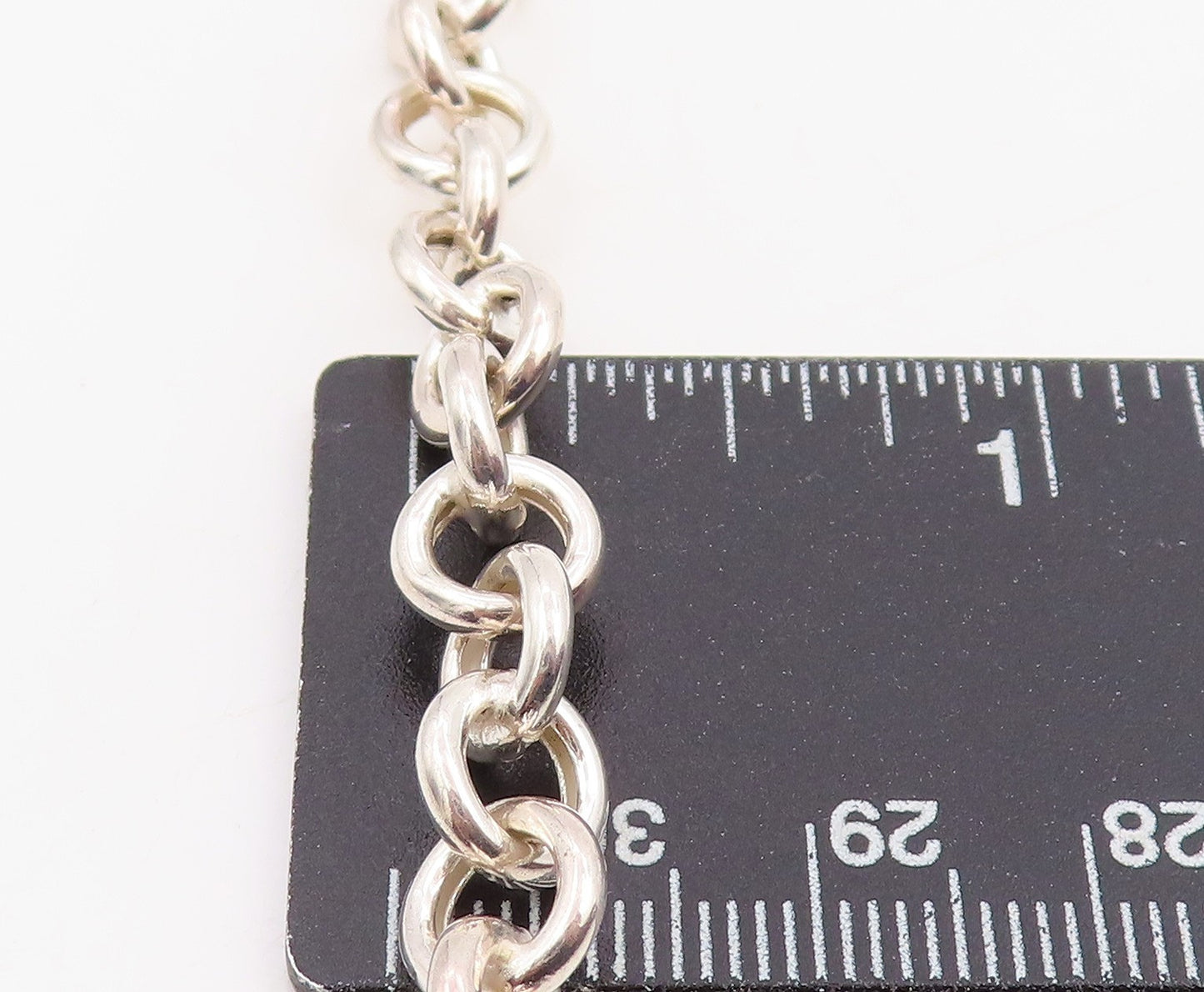 925 Sterling Silver Vintage Necklace Minimalist Interlocking Circle Chain NE4780