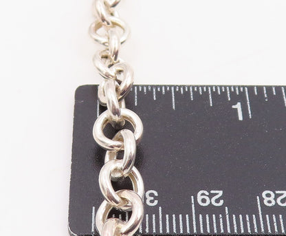 925 Sterling Silver Vintage Necklace Minimalist Interlocking Circle Chain NE4780