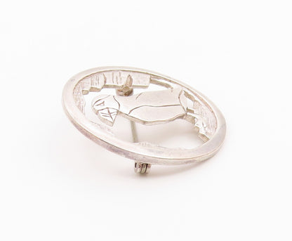 ENGLAND 925 Silver  Vintage Shiny Perched Toucan Bird Brooch Pin  BP8246