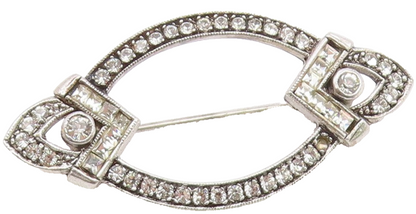 JENNA NICOLE 925 Sterling Silver  Vintage Cubic Zirconia Brooch Pin  BP8494