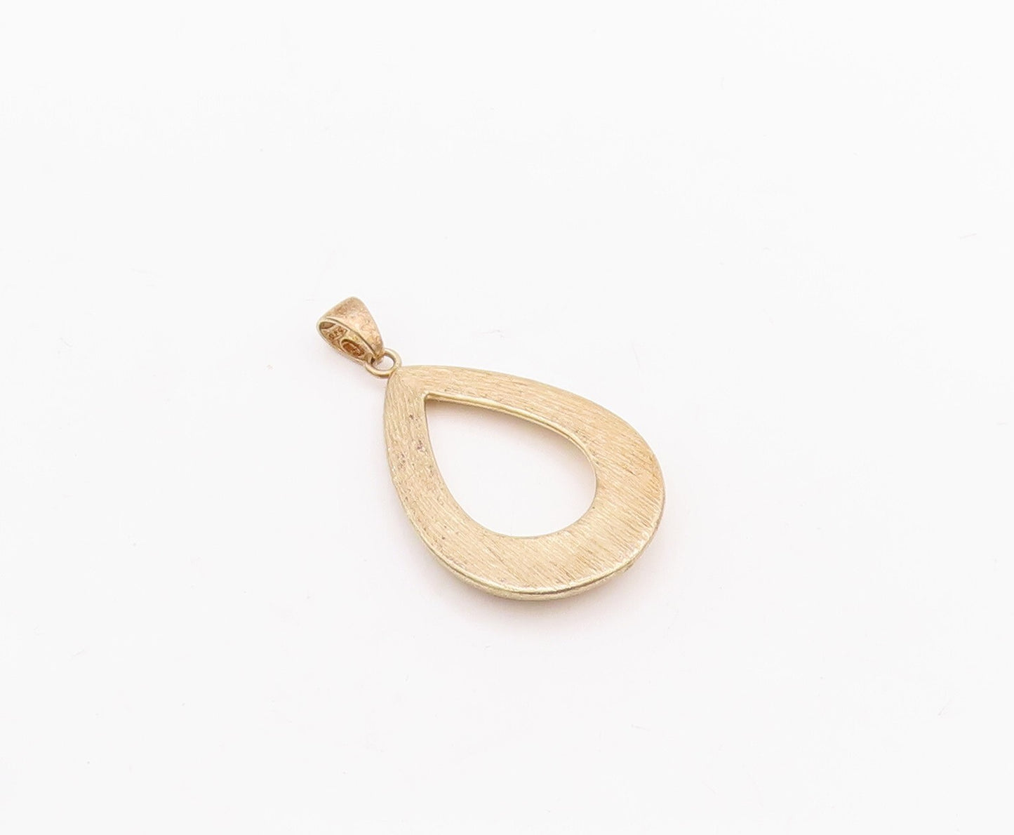 925 Sterling Silver Vintage Pendant Gold Plated Cutout Drop Shape  PT23368
