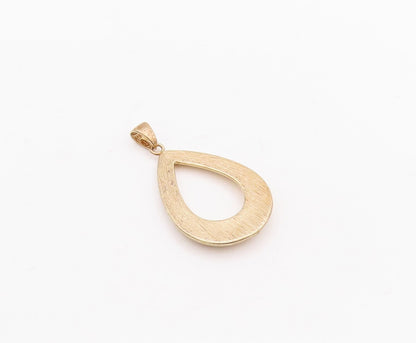 925 Sterling Silver Vintage Pendant Gold Plated Cutout Drop Shape  PT23368