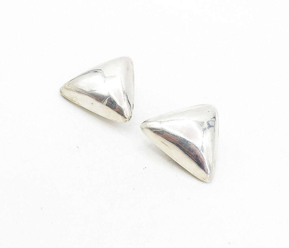 925 Sterling Silver  Vintage Minimalist Triangle Non Pierce Earrings  EG4219