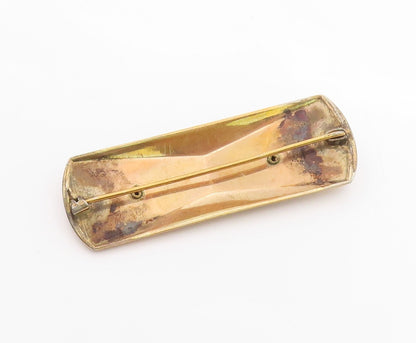 925 Sterling Silver Vintage Brooch Gold Plated Gemstone Statement Pin  BP11776