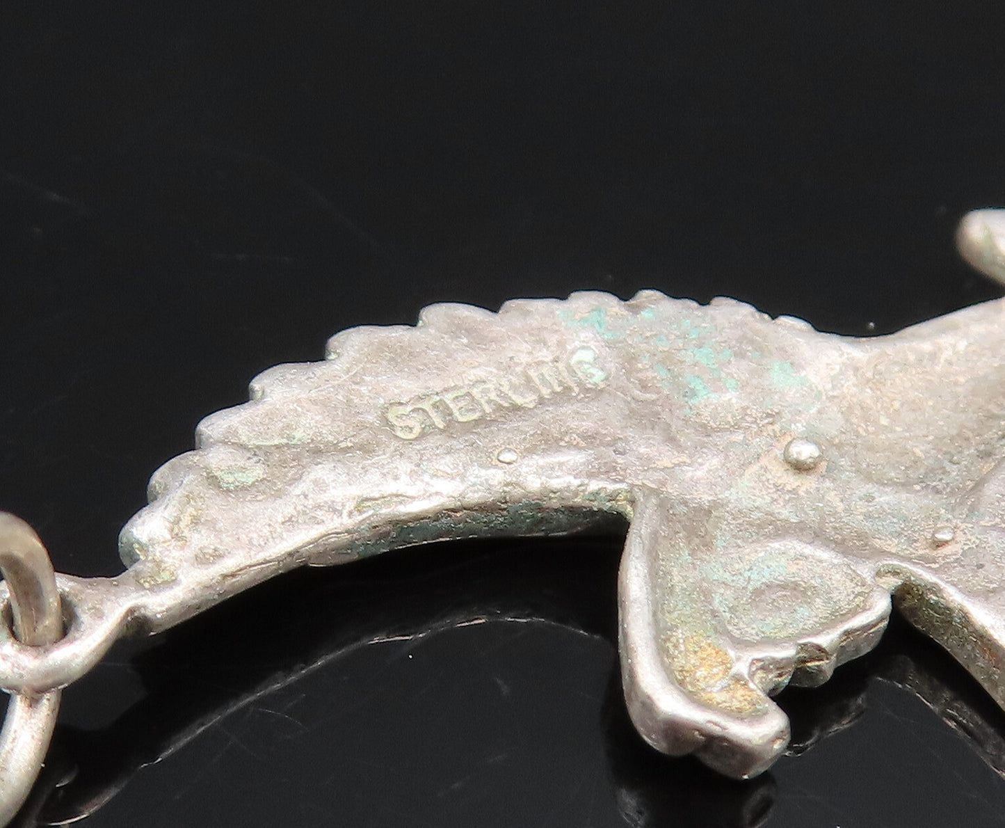 925 Sterling Silver  Vintage Eagle Man With Wings Out Pendant  PT20978