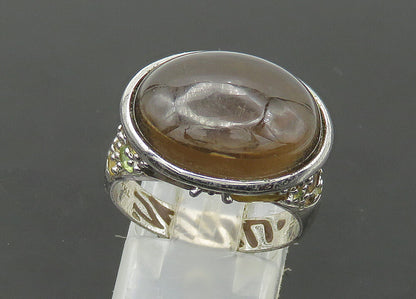 DAVID SIGAL 925 Silver  Vintage Smoky Topaz Dome Cocktail Ring Sz 8  RG22484