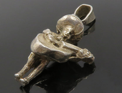 MEXICO 925 Sterling Silver  Vintage Petite Man Playing Guitar Pendant  PT10572