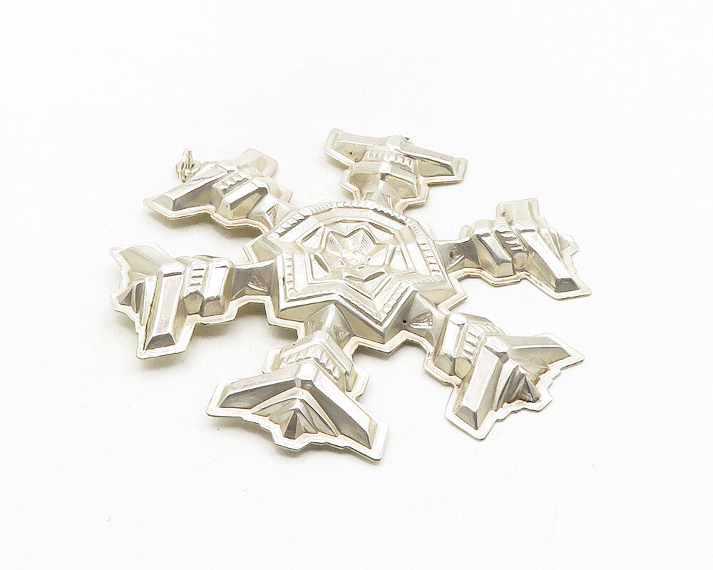 GORHAM 925 Sterling Silver  Vintage Hollow Christmas Snowflake Pendant  PT7785