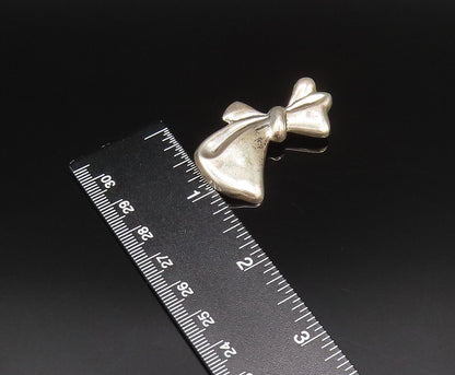 925 Sterling Silver  Vintage Asymmetric Ribbon Bow Tie Brooch Pin  BP9948